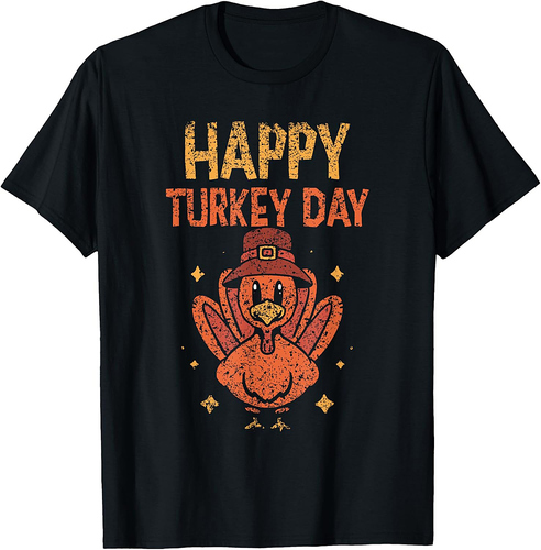 Happy Turkey Day Party Design Graphic Thanksgiving T-Shirt