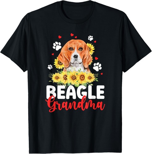 Beagle Grandma Of A Beagle Grandmother Sunflower T-Shirt