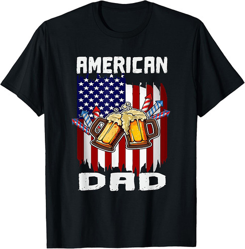 4th Of July Proud American Dad US Flag Pride Father's Day T-Shirt