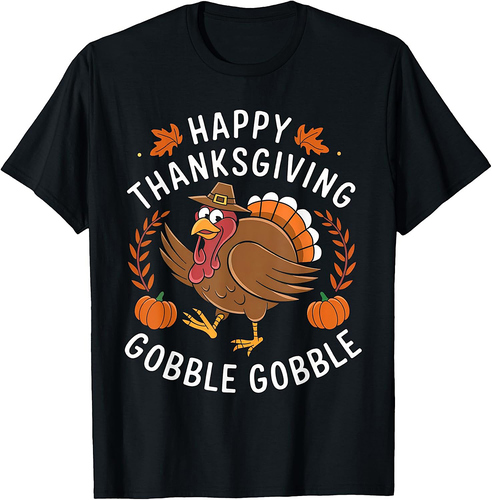 Thanksgiving Shirts for Boys Girs Women Happy Gobble T-Shirt