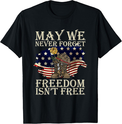 May We Never Forget Freedom Isnt Free Veterans Day T-Shirt