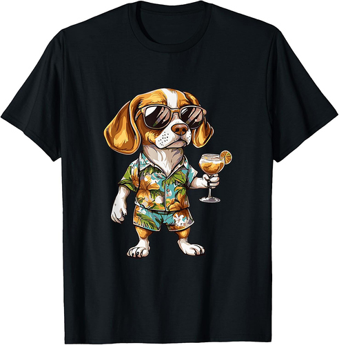 Funny Beagle Dog Comic Summer Vacation T-Shirt