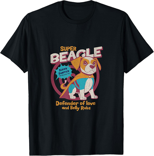 Cute Super Beagle Action Hero Funny Design T-Shirt