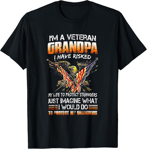 Veteran Grandpa Proud Vet Grandfather Fathers Day T-Shirt