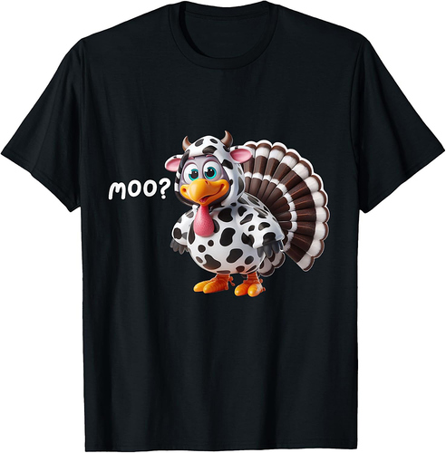 Turkey Moo Funny Thanksgiving 001 T-Shirt
