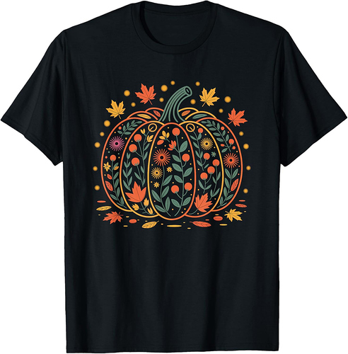 Fall Women Vintage Pumpkin Autumn Graphic Thanksgiving 2025 T-Shirt