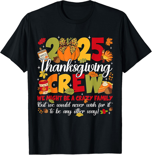 Family Thanksgiving 2025 Thanksgiving Crew Turkey Matching T-Shirt