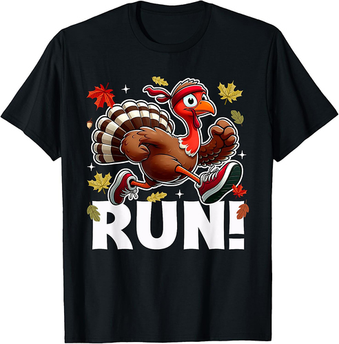 Turkey Run Costume Thanksgiving Running TurkeyT-Shirt