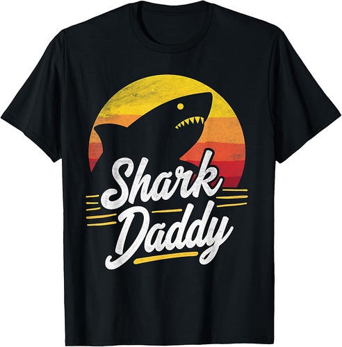 Shark Daddy Vintage Father's Day Shark Retro Distressed T-Shirt