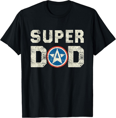Super Dad Superhero Super Dad Father Hero Star Shield T-Shirt