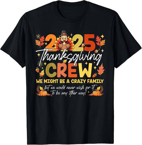 Family Thanksgiving 2025 Thanksgiving Crew Turkey Matching T-Shirt