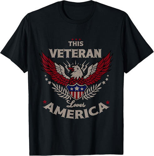 This Veteran Loves America Patriotic Bald Eagle USA Flag T-Shirt