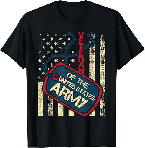 Veteran Of The United States Army Patriotic American Flag Women Men T-Shirt