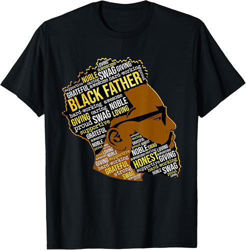 Mens Fathers Day Black Father King Afro African American Melanin T-Shirt