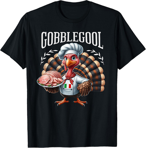 Unisex Adults Thanksgiving Retro Cartoon Turkey T-Shirt
