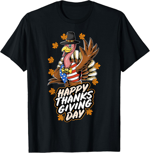 Thanksgiving Turkey United States Flag T-Shirt