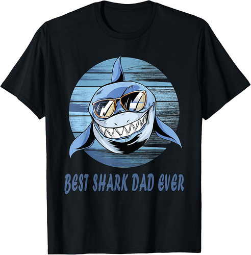 Vintage Retro Best Shark Dad Ever Bump Fit. Father's Shirt T-Shirt