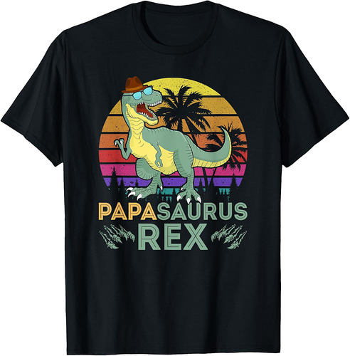 Mens Papa Saurus T rex Dinosaur Men Father's Day T-Shirt