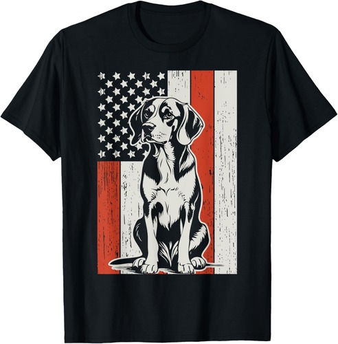 Patriotic Beagle American Flag USA Dog Lovers T-Shirt
