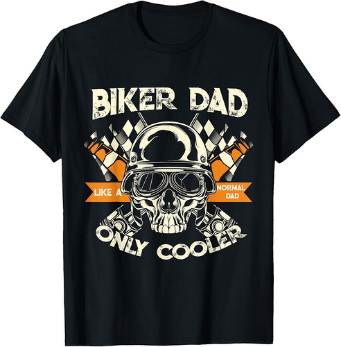 Retro Biker Dad  Vintage Motorcycle Father's Day T-Shirt