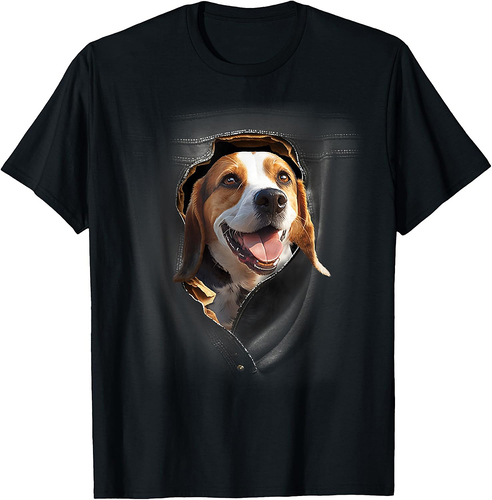 Beagle Canine Fun Pocket Design T-Shirt