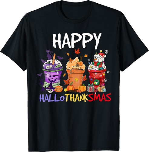 Halloween Thanksgiving Happy Hallothanksmas Season Coffee T-Shirt