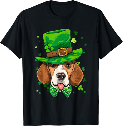 Beagle Leprechaun St Patricks Day Beagle Dog Boys Men T-Shirt
