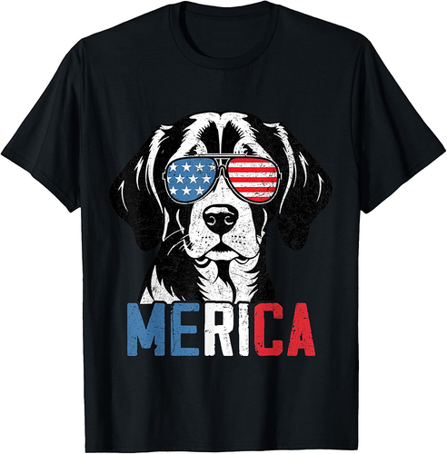 Patriotic Beagle Dog Merica 4th Of July Funny T-Shirt for Men Women