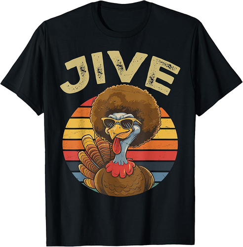 Jive Thanksgiving Turkey Day Funny Face Vintage Retro Style T-Shirt
