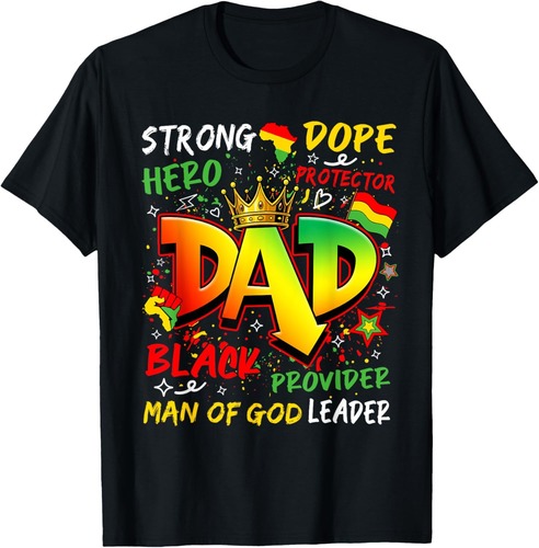 Juneteenth Black King Melanin Fathers Day Black Dad Men Boy T-Shirt
