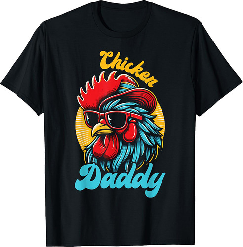 Chicken Daddy Vintage Rooster For Dad Farmer Fathers Day T-Shirt