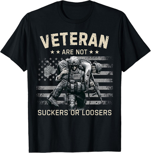 Veteran Are Not Suckers Vintage American Flag Veteran T-Shirt