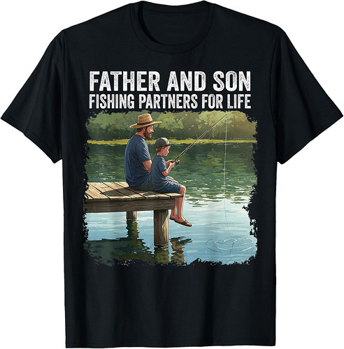 Father Son Fishing Partners For Life Fathers Day Graphic T-Shirt