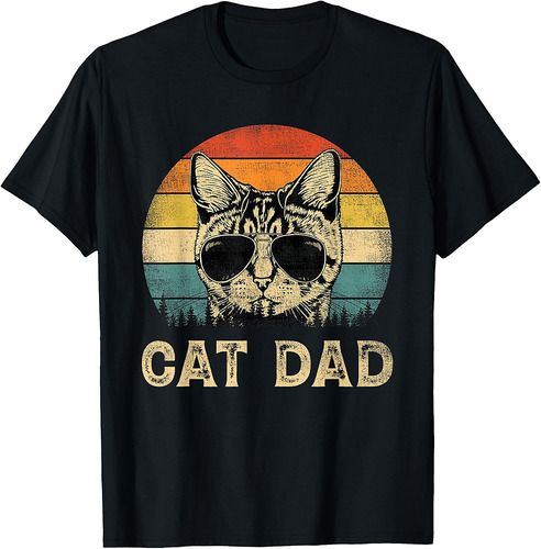 Vintage Cat Dad Cat Lovers Daddy Father's Day T-Shirt