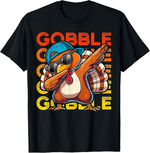 Toddler Boys Thanksgiving Tee for Funny Dabbing Turkey T-Shirt