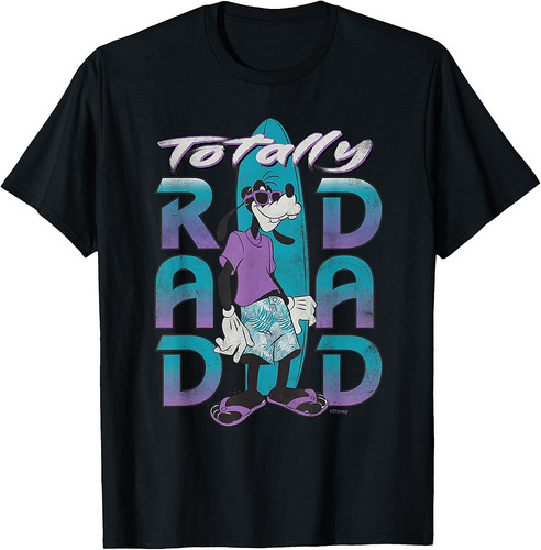 Disney Goofy Totally Rad Dad Father’s Day Surfing Distressed T-Shirt