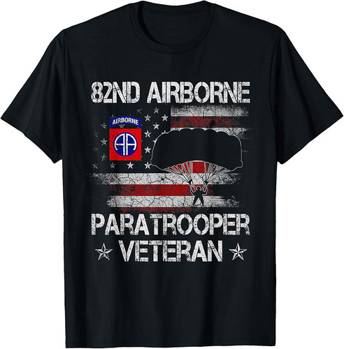 82nd Airborne Paratrooper Veteran Flag Tshirt, Veterans Day T-Shirt