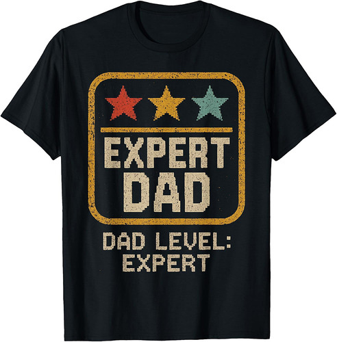 Dad Level Expert Gamer Badge Father's Day T-Shirt