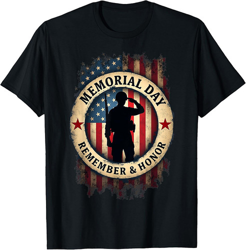 Remember & Honor Partiotic Veterans Memorial Day T-Shirt