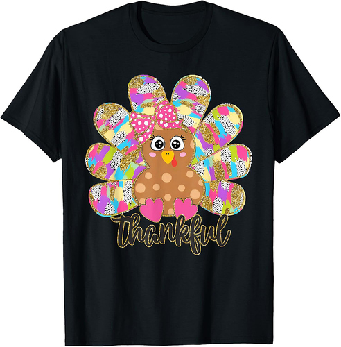 Funny Turkey Thankful Blessed Thanksgiving Autumn Fall Y'all T-Shirt