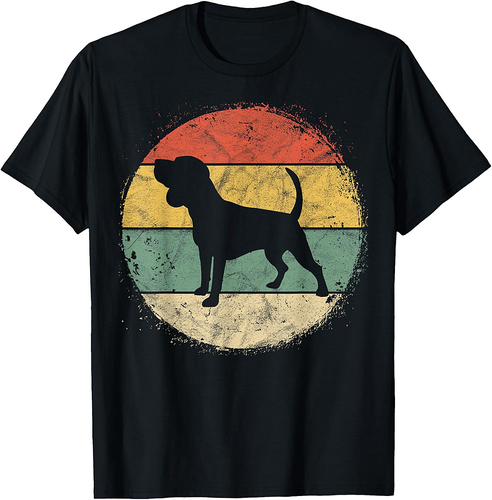Circular Retro Beagle Owner Gift Tricolor Beagle Dad Mom T-Shirt
