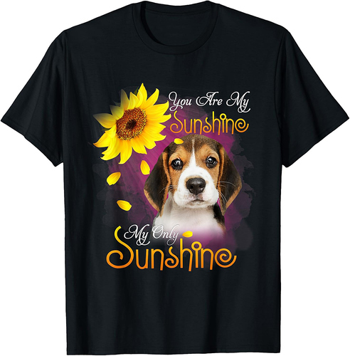 My Sunshine Beagle Dog With Sunflowers T-Shirt for Men Women