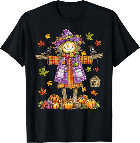 Scarecrow Autumn Fall Season Pumpkin Thanksgiving Halloween T-Shirt
