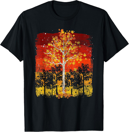 Fall Landscape Thanksgiving Autumn Leaves Forest Fall T-Shirt