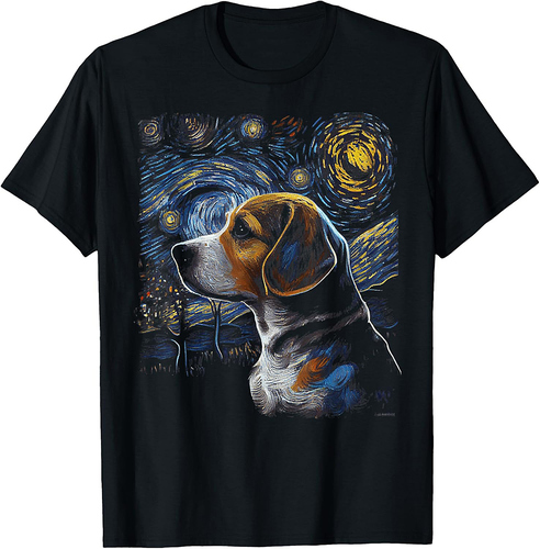 Beagle Dog Starry Night Dogs Lover Gifts Graphic T-Shirt