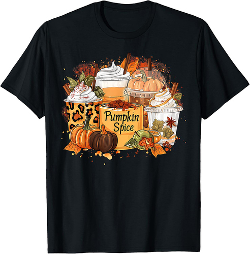 Pumpkin Spice Season Latte Coffee Lover Fall Thanksgiving T-Shirt
