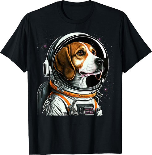 Outer Space Beagle on Galaxy Astronaut Beagle T-Shirt