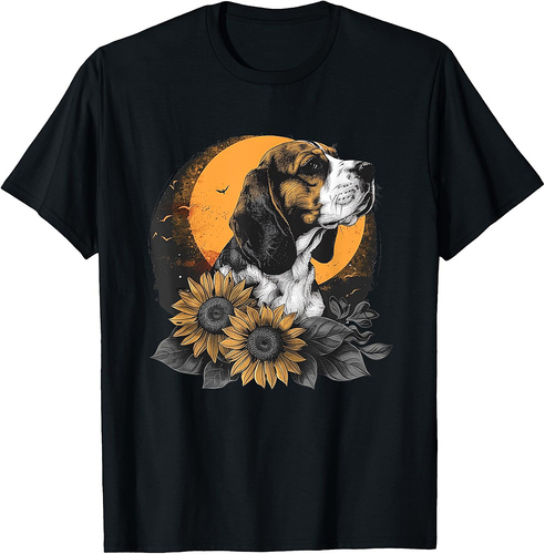 Beagle Dog Orange Pattern Tee Beagle Dog Women Men T-Shirt