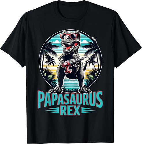 Father's Day Mechanic Dad Grandpa Dino T Rex Papasaurus Rex T-Shirt
