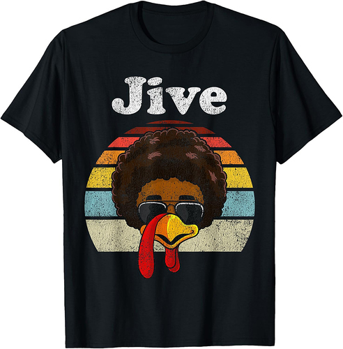 Jive Thanksgiving Turkey Day Funny Face Vintage Retro Style 01 T-Shirt